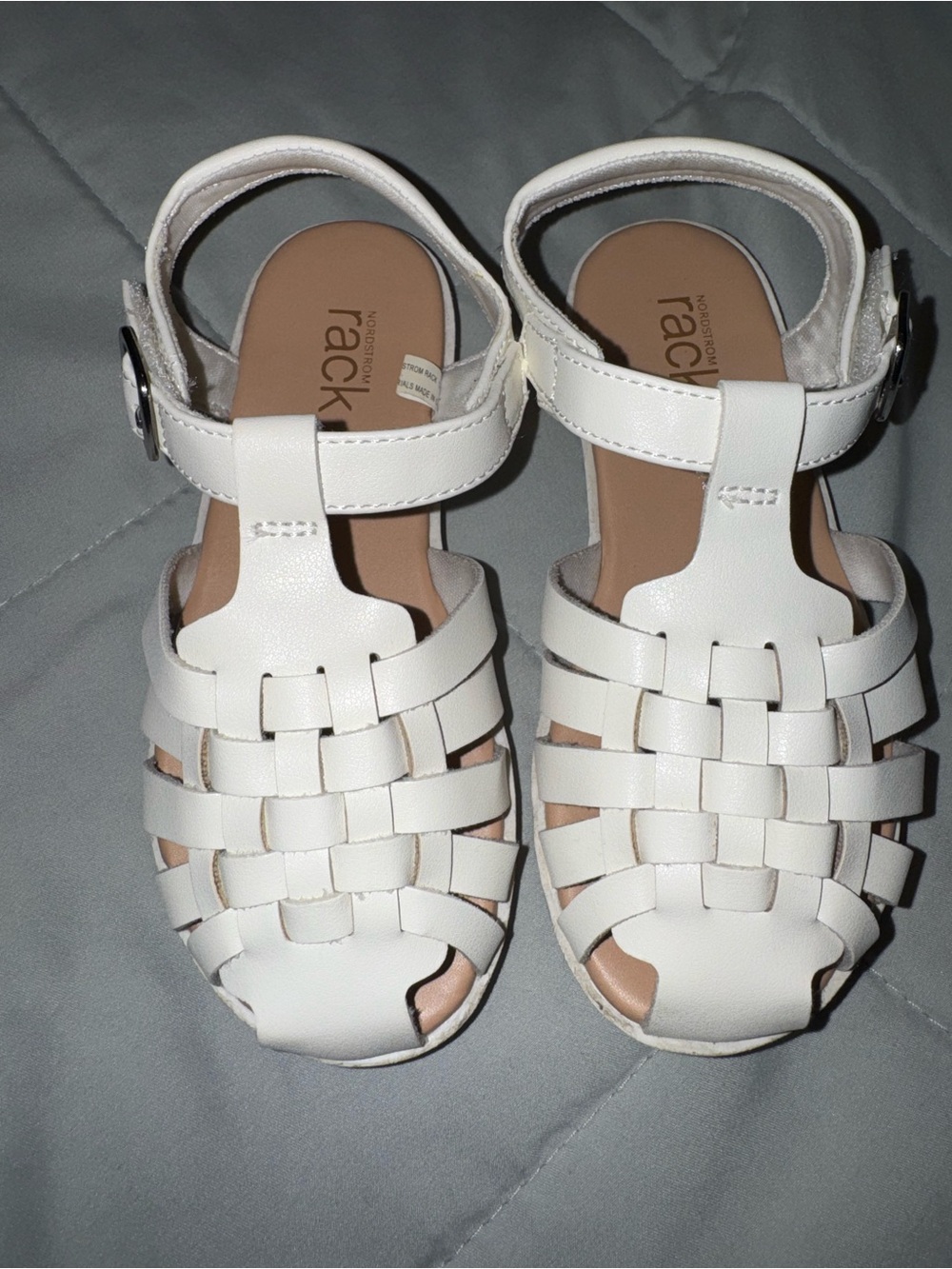 Kids' White Woven Sandals